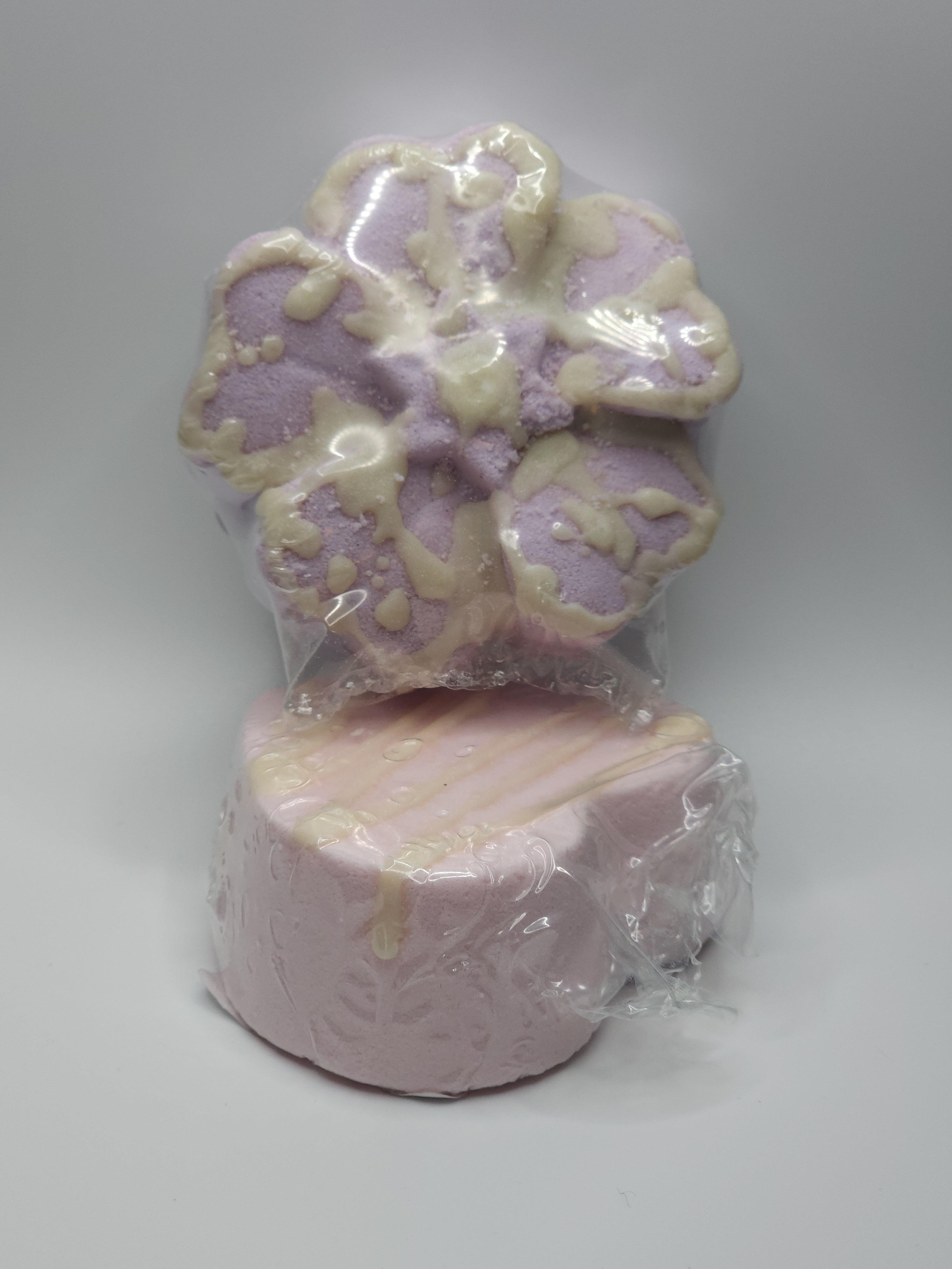 Pink Sand (Type) Flower Bath Bomb With Cocoa Butter Drizzle