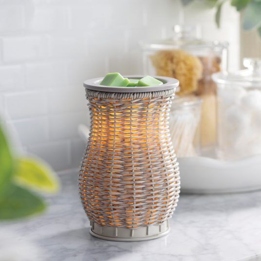 Graywash Wicker Illumination Wax Warmer