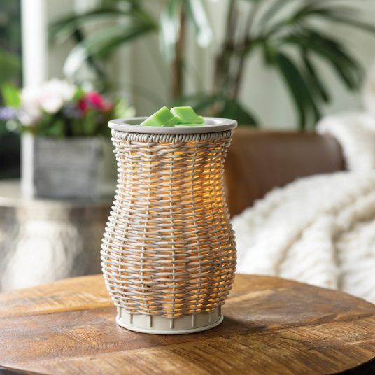 Graywash Wicker Illumination Wax Warmer